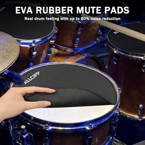 Drum Mute Pads, 14 Pieces Drum Silencer Pads Set with Drum Sound Dampeners and Cymbal Muffler Pads, by ALLCIFP in Kuwait