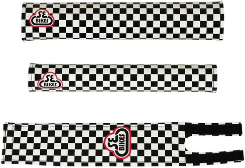 طقم وسادة دراجة BMX من الفينيل مكون من 3 قطع من SE Racing CHECKERBOARD - أسود/أبيض in Saudi Arabia