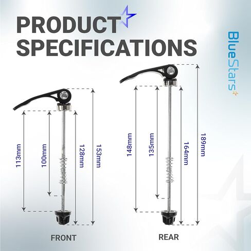 BlueStars Quick Release Skewer Front & Rear Wheel Axle for Mountain Bike, Road Bike, BMX Bicycle, MTB Wheel Hub, Aluminium Alloy Clip Bolt Lever Axle Set (1 Pair) in Saudi Arabia