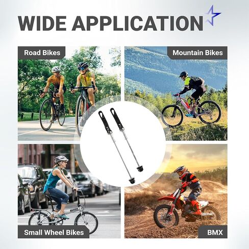 BlueStars Quick Release Skewer Front & Rear Wheel Axle for Mountain Bike, Road Bike, BMX Bicycle, MTB Wheel Hub, Aluminium Alloy Clip Bolt Lever Axle Set (1 Pair) in Saudi Arabia