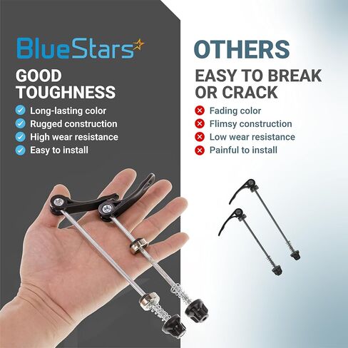 BlueStars Quick Release Skewer Front & Rear Wheel Axle for Mountain Bike, Road Bike, BMX Bicycle, MTB Wheel Hub, Aluminium Alloy Clip Bolt Lever Axle Set (1 Pair) in Saudi Arabia