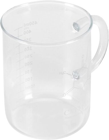 Focket Beaker Mug Borosilicate Glass Cup with Measuring Scale and Handle for Chemistry Enthusiasts and Science Lovers 16oz in Saudi Arabia
