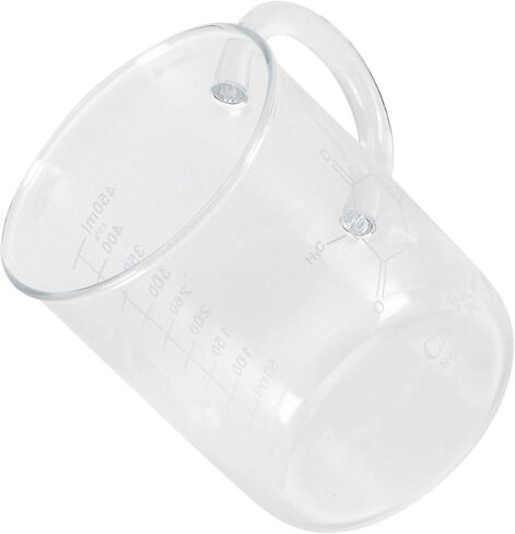 Focket Beaker Mug Borosilicate Glass Cup with Measuring Scale and Handle for Chemistry Enthusiasts and Science Lovers 16oz in Saudi Arabia