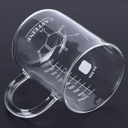 Focket Beaker Mug Borosilicate Glass Cup with Measuring Scale and Handle for Chemistry Enthusiasts and Science Lovers 16oz in Saudi Arabia