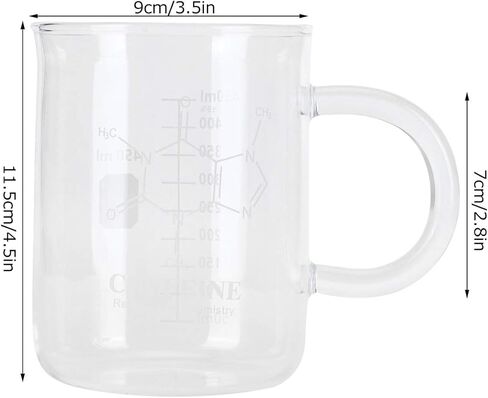 Focket Beaker Mug Borosilicate Glass Cup with Measuring Scale and Handle for Chemistry Enthusiasts and Science Lovers 16oz in Saudi Arabia