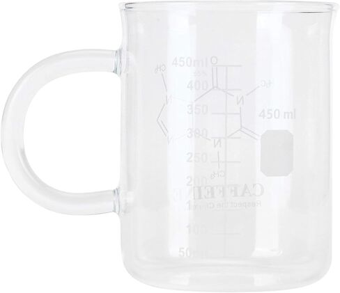Focket Beaker Mug Borosilicate Glass Cup with Measuring Scale and Handle for Chemistry Enthusiasts and Science Lovers 16oz in Saudi Arabia