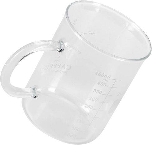 Focket Beaker Mug Borosilicate Glass Cup with Measuring Scale and Handle for Chemistry Enthusiasts and Science Lovers 16oz in Saudi Arabia