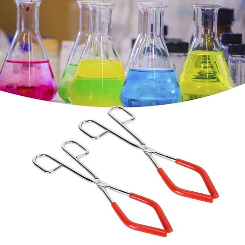 2pcs Beaker Tongs, Leaf Clean Tongs Laboratory Glassware Chemical Beaker Tongs Red Rubber Coated Ends for 50mL to 2000mL Beakers Labware in Saudi Arabia