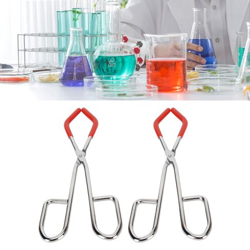 2pcs Beaker Tongs, Leaf Clean Tongs Laboratory Glassware Chemical Beaker Tongs Red Rubber Coated Ends for 50mL to 2000mL Beakers Labware in Saudi Arabia