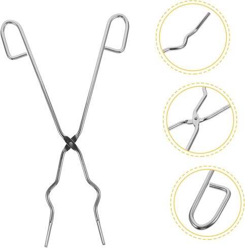 Steel Crucible Beaker Tongs Chromium Plated Flask Clamp with Slip Handle Laboratory Experiment Accessory for Safe Handling of Flasks and Beakers Silver in Saudi Arabia