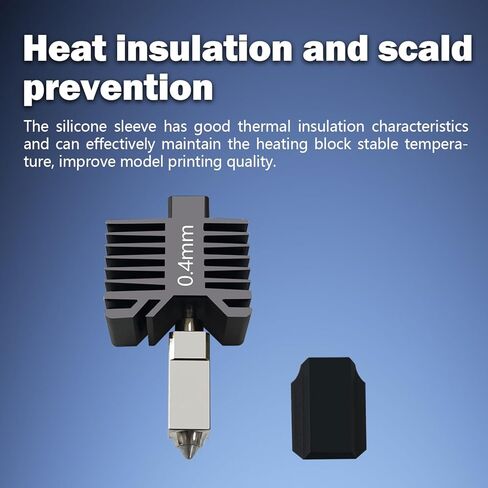 طقم رأس الطباعة الطارد المتكامل والمجمع من السيراميك P1P/P1S Hotend مقاس 0.4 مم (بدون تسرب) - استبدال الطرف الساخن للطابعة ثلاثية الأبعاد مع فوهة فولاذية صلبة، وثرمستور، وخرطوشة سخان وكتلة حرارية in Kuwait