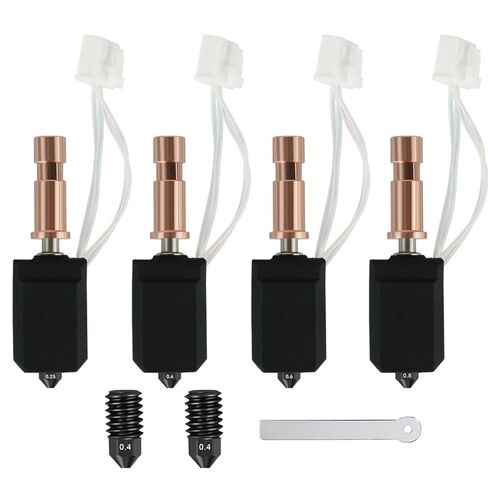 4 Pack Ceramic Hotend Kit for Anycubic Kobra S1 Combo - 0.25/0.4/0.6/0.8MM Extruder Hotend Kit & 2 Extra Hardened Steel Nozzle 200K Thermistor High Temperature Heater Block for Anycubic Kobra S1 in Saudi Arabia