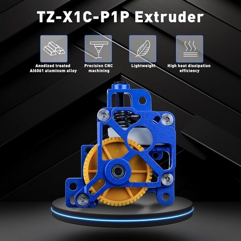 Bamboo Lab x1 p1 Metal Extruder Kit CNC Metal Hollow Lightweight Extruder Shell for Bamboo Lab X1/P1 Series,3D Printer with Dual Hardened Steel Extrusion Gear for Increased Extrusion Force with in Saudi Arabia