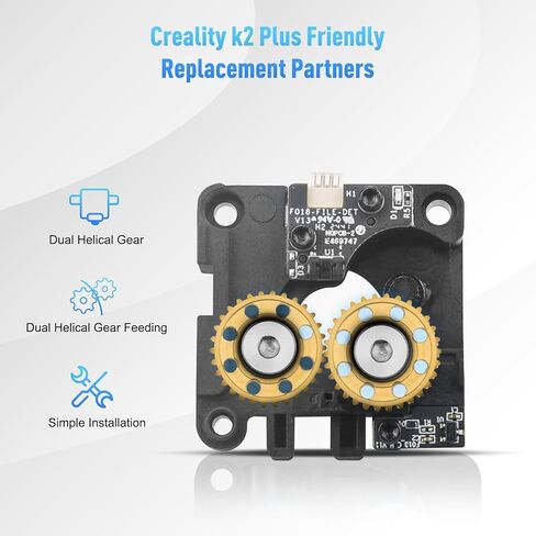 طقم تروس الطارد الذهبي المعدني بالكامل K2 Plus مع طلاء DLC وتصميم خفيف الوزن مثقوب - متانة وتوافق معززان لطابعات Creality K2 Plus ثلاثية الأبعاد in Saudi Arabia