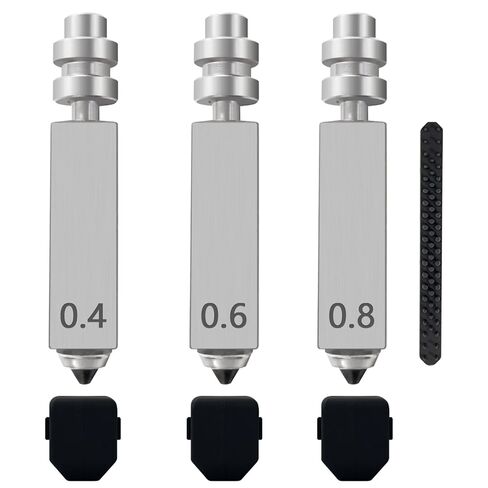 3PK 0.4MM 0.6MM 0.8MM Kobra X Nozzles Integrated Hardened Steel Nozzles Hotend Quick-Detachable Extruder Print Head Kit Hot End with 3PK Silicone Cover Nozzle Wiper for Anycubic Kobra X Combo in Kuwait