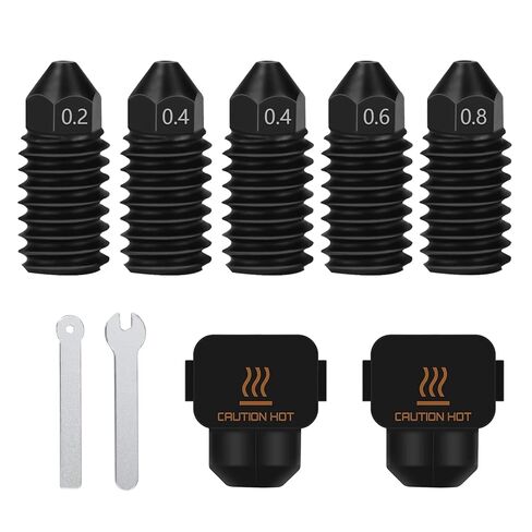 3PK Upgraded 0.25MM 0.4MM 0.6MM Hotend Kit for Flashforge AD5X Quick-Detachable Nozzle Extruder Quick Release Nozzle Heater Block Throat Tube with Extra 3PK Silicone Cover 1PK Nozzle Brush in Kuwait