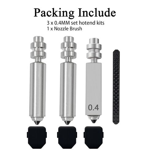 3PK 0.4MM Kobra X Nozzles Integrated Hardened Steel Nozzles Hotend Quick-Detachable Extruder Throat Tube Nozzles Print Head Kit Hot End with 3PK Silicone Cover for Anycubic Kobra X Combo in Kuwait