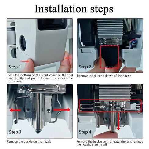 3PK 0.4MM Kobra X Nozzles Integrated Hardened Steel Nozzles Hotend Quick-Detachable Extruder Throat Tube Nozzles Print Head Kit Hot End with 3PK Silicone Cover for Anycubic Kobra X Combo in Kuwait