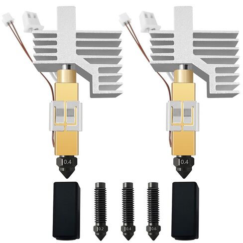 2PK 0.4 مم CC2 سيراميك صلب مقوى Hotend لـ Centauri Carbon 2/CC2 طقم بثق رأس الطباعة فوهة غطاء سيليكون لخرطوشة السخان الساخن مع فوهة إضافية 0.2 مم 0.4 مم 0.6 مم in Saudi Arabia
