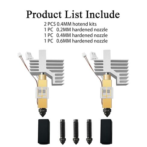 2PK 0.4 مم CC2 سيراميك صلب مقوى Hotend لـ Centauri Carbon 2/CC2 طقم بثق رأس الطباعة فوهة غطاء سيليكون لخرطوشة السخان الساخن مع فوهة إضافية 0.2 مم 0.4 مم 0.6 مم in Saudi Arabia