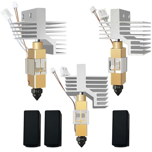 2PK 0.4 مم CC2 سيراميك صلب مقوى Hotend لـ Centauri Carbon 2/CC2 طقم بثق رأس الطباعة فوهة غطاء سيليكون لخرطوشة السخان الساخن مع فوهة إضافية 0.2 مم 0.4 مم 0.6 مم in Saudi Arabia