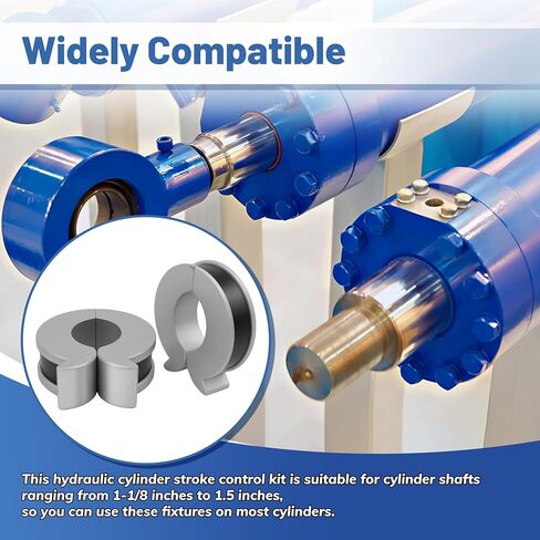 Stroke Control Kit for Hydraulic Cylinders,0.75", 1.0", 1.25", 1.5" Thickness,Fit for Shaft Sizes 1-1/8 to 1.5 Inches,for Hydraulic Cylinder Stroke Length Conversion with Thumb Tabs in Saudi Arabia