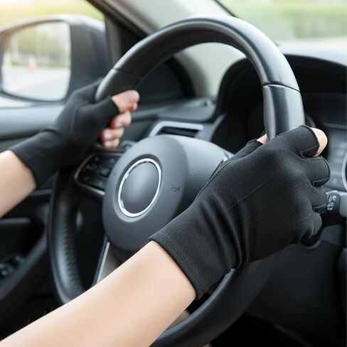 2 جهاز كمبيوتر شخصى القيادة نونسليب لمس نصف إصبع قفاز المشي لمسافات طويلة للحماية من الأشعة فوق البنفسجية في الهواء الطلق الصيف أصابع قفازات أصابع قفازات الشمس للرجال النساء نصف إصبع زلة تنفس قفاز العمل in Kuwait