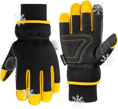 Insulated Synthetic Leather Winter Work Gloves - 3M Thinsulate, Fleece-Lined, Water-Resistant in Saudi Arabia