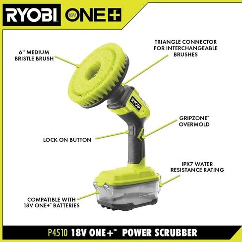 ONE+ 18V Cordless Compact Power Scrubber Kit with 2.0 Ah Battery and Charger in Kuwait