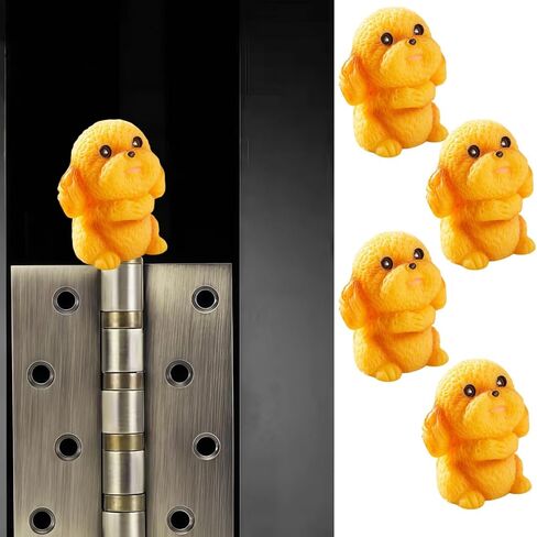 Hinge Heads Decorative Topper Set 4PCS, Home Decoration,Magnetic Hinge Head Toppers Door Hinge, Cute Mini Creative Standing Teddy Dog Resin Ornament in Saudi Arabia