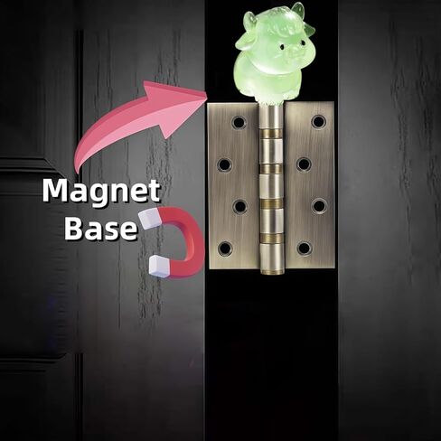 Hinge Heads Decorative Topper Set 6PCS, Home Decoration,Magnetic Hinge Head Toppers Door Hinge, Cute Mini Creative Luminous Yak and Bull Resin Ornament in Saudi Arabia