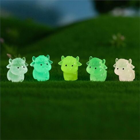 Hinge Heads Decorative Topper Set 6PCS, Home Decoration,Magnetic Hinge Head Toppers Door Hinge, Cute Mini Creative Luminous Yak and Bull Resin Ornament in Saudi Arabia