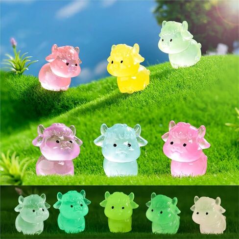 Hinge Heads Decorative Topper Set 6PCS, Home Decoration,Magnetic Hinge Head Toppers Door Hinge, Cute Mini Creative Luminous Yak and Bull Resin Ornament in Saudi Arabia
