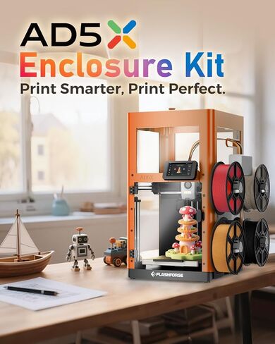FLASHFORGE AD5X Enclosure Kit, DIY Colors & Style, Optimized Design, Reduced Noise and Odor, Suitable for High-Temperature Filament Printing in Kuwait
