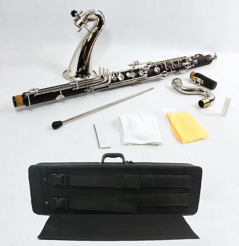 Advance Bass Clarinet Low C Bb Key Clarinet with Case Professional Level Easy blowing Nickel Plated keys (Low C Bb Key) in Kuwait