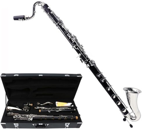Advance Bass Clarinet Low C Bb Key Clarinet with Case Professional Level Easy blowing Nickel Plated keys (Low C Bb Key) in Saudi Arabia