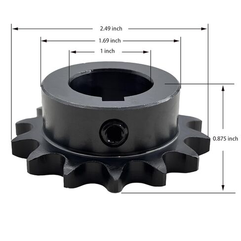 #40 Roller Chain Sprocket Type B 1 inch Bore 14 Tooth, Hardened Antirust 1045 Steel Drive Sprockets 40B14-1 in Kuwait