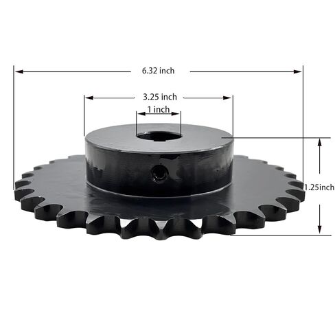 #50 Roller Chain Sprocket Type B 1 inch Bore 30 Tooth, Hardened Antirust 1045 Steel Drive Sprockets 50B30-1 in Kuwait