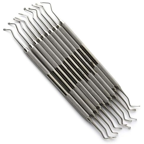 مجموعة من 10 ملاعق للأسنان، أدوات ترميم وتجويف الأسنان وإزالة التسوس، أدوات مزدوجة الأطراف in Kuwait