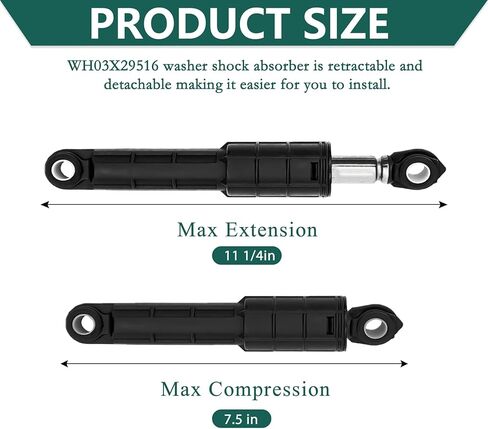 WH03X29516 ممتص الصدمات للغسالة 4 قطع متوافق مع غسالة GE، ممتص الصدمات WH03X29516 يحل محل PD00073502 PS16217190 AP6986712 EAP16217190 in Kuwait