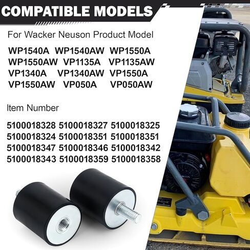 حامل صدمات مطاطي من أجل Wacker Neuson Plate Compactor Rammer WP1540 WP1550 VP1135 VP1340 VP1550 VP2050، عوازل الاهتزاز/ممتص الصدمات 5100016316-4 عبوات in Kuwait