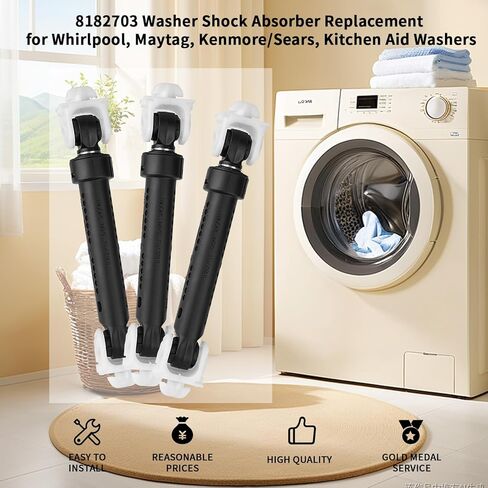 8182703 Washer Shock Absorber Compatible with Kenmore,maytag,Whirlpool,Kitchen aid Washers, Replace WP8182703,8181646,AP3868181,AP6011831,PS989596,PS11745030(4 Pack) in Saudi Arabia