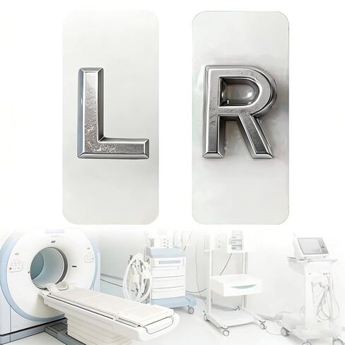 X-ray Markers with Lead Letters "L" & "R", 100Pcs Each, Small Rectangle Radiology Markers, Darkroom Supplies for Radiologists Nurses Doctors Orthopedic Students in Kuwait