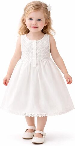 stylesilove Handmade Girls' Embroidered Night Dress White, Age 2-9 in Kuwait