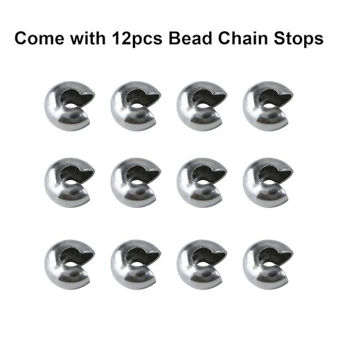 Ball Chain Stops 12 Pack - Large 10mm Chain Stopers for #10 Beaded Ball Chain Compatible with #13 in Kuwait