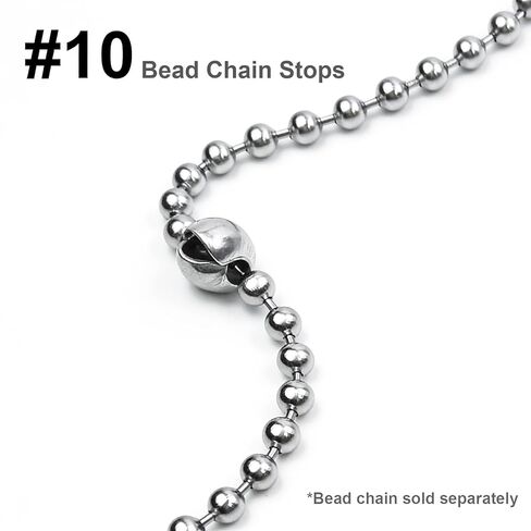 Ball Chain Stops 12 Pack - Large 10mm Chain Stopers for #10 Beaded Ball Chain Compatible with #13 in Kuwait