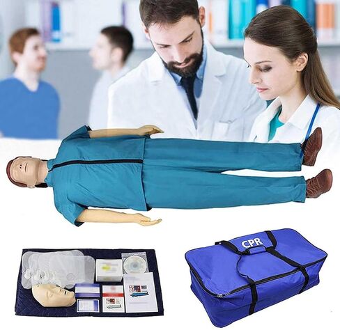 CPR Manikin Kit, CPR Adult First Aid Training Dummy, with Accessories and Carryall, for Educational Teaching Research in Kuwait