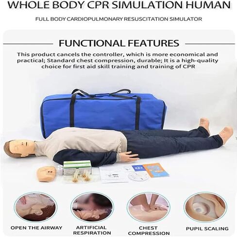 قزم تدريب الإنعاش القلبي الرئوي لكامل الجسم، محاكي الإنعاش القلبي الرئوي، نموذج طبي للتدريب على الإسعافات الأولية لتعليم المرضى وتعليمهم in Kuwait