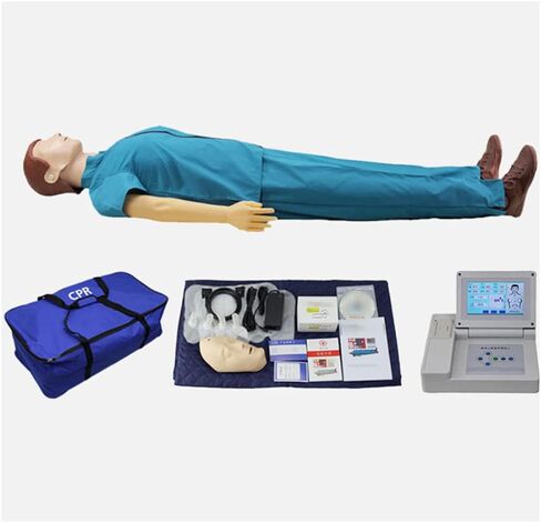 مدرب محترف للإنعاش القلبي الرئوي، طقم تدريب على الإنعاش القلبي الرئوي بالحجم الطبيعي بطول 5.4 قدم مع وحدة تحكم للعرض، لون بشرة متوسط، لتدريب مهارات التمريض لدى الأطباء in Kuwait