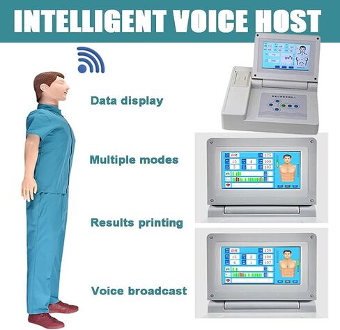 مدرب محترف للإنعاش القلبي الرئوي، طقم تدريب على الإنعاش القلبي الرئوي بالحجم الطبيعي بطول 5.4 قدم مع وحدة تحكم للعرض، لون بشرة متوسط، لتدريب مهارات التمريض لدى الأطباء in Kuwait